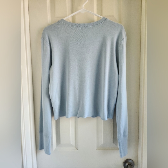 Re/done Hanes 50’s Cropped Buttoned Cardigan Long Sleeve Size Small - Picture 6 of 8